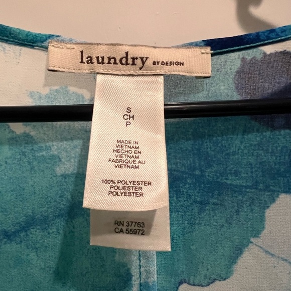 Laundry by Design Teal and Blue Floral Tunic - Picture 3 of 8